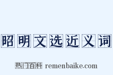 昭明文选近义词是什么意思的图片